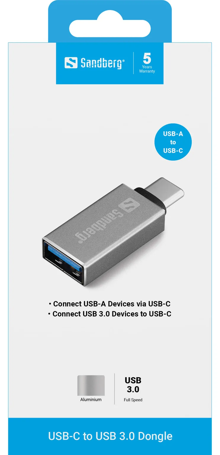 SANDBERG USB-Adapter - USB-C (M) zu USB Typ A (W), Ansicht 3