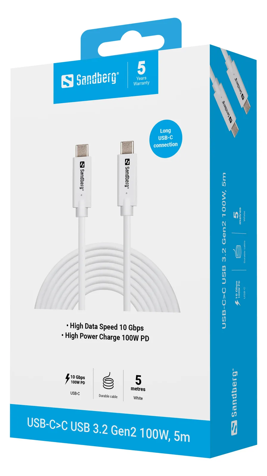 SANDBERG USB-C to C USB 3.2 Gen2 100W - Kabel - Digital/Daten, Ansicht 2