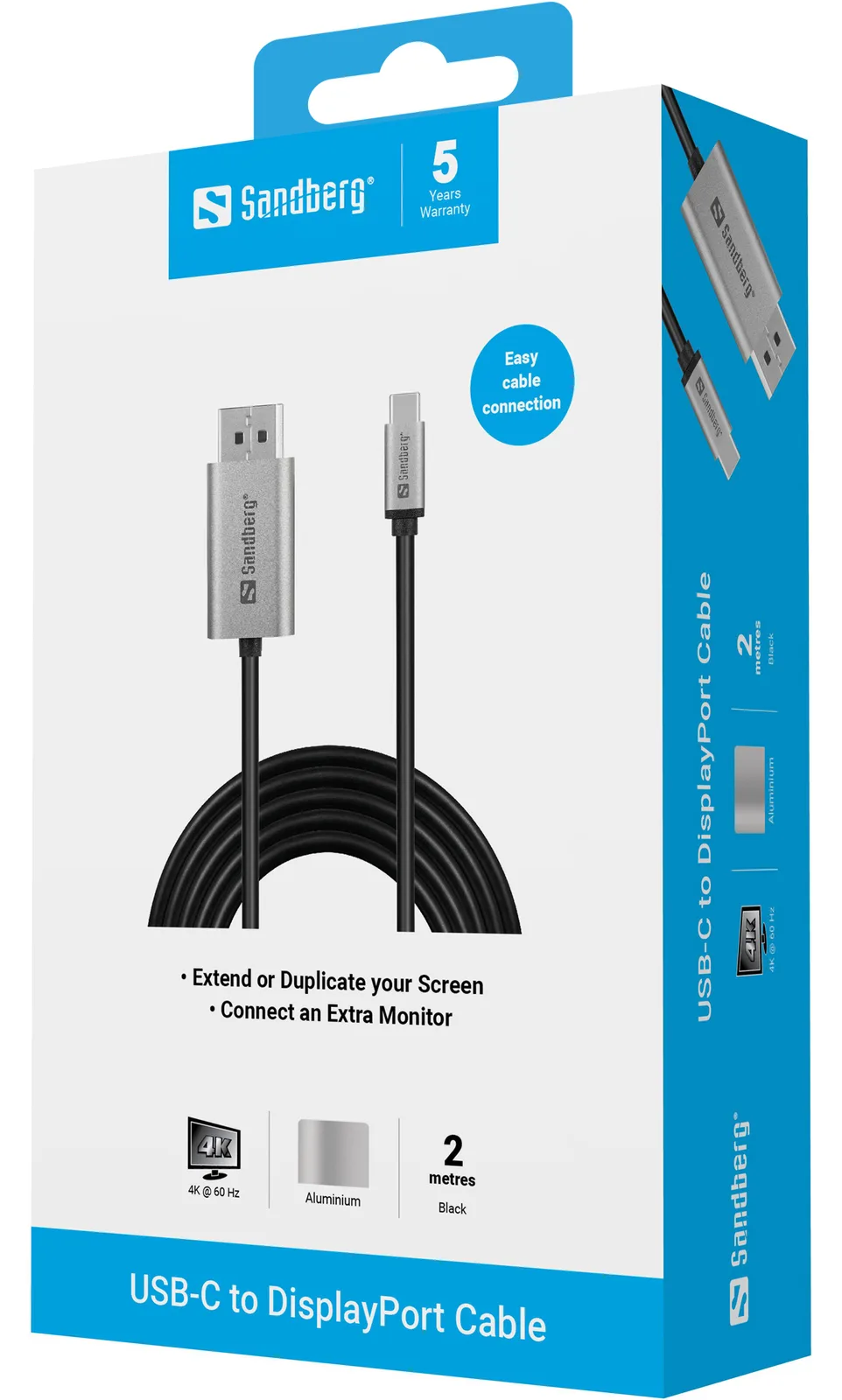 SANDBERG USB-C to DisplayPort Cable 2M, Ansicht 2