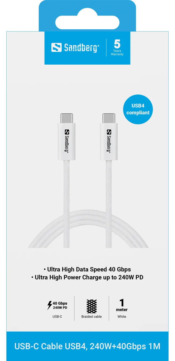SANDBERG USB-Kabel - 24 pin USB-C (M) zu 24 pin USB-C (M), Ansicht 3