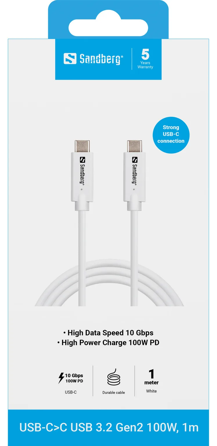 SANDBERG USB-Kabel - 24 pin USB-C (M) zu 24 pin USB-C (M), Ansicht 3