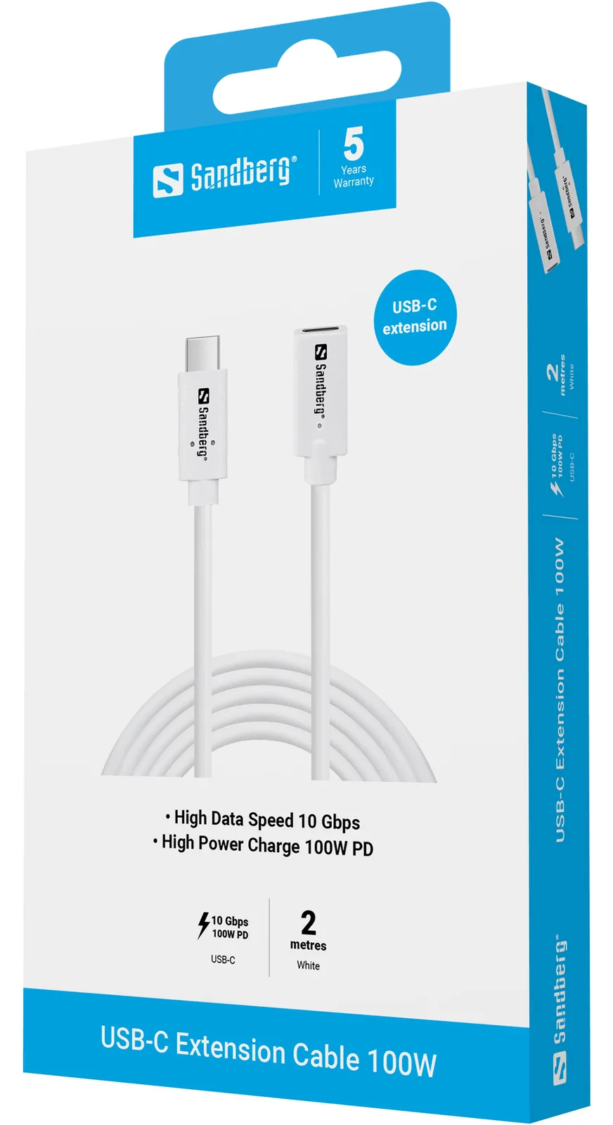 SANDBERG USB-Kabel - 24 pin USB-C (M) zu 24 pin USB-C (W), Ansicht 2