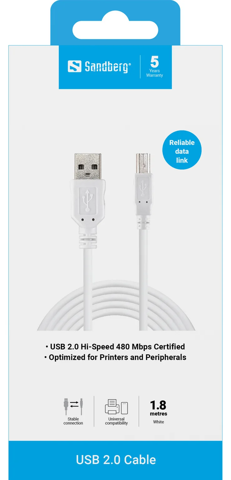 SANDBERG USB-Kabel - USB (M) zu USB Typ B (M), Ansicht 4