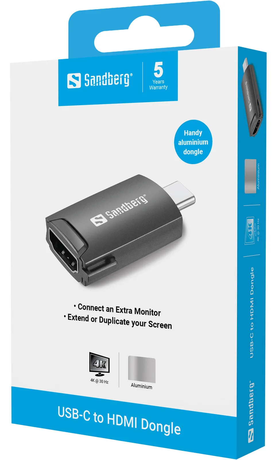 SANDBERG Videoadapter - 24 pin USB-C männlich zu HDMI weiblich, Ansicht 2