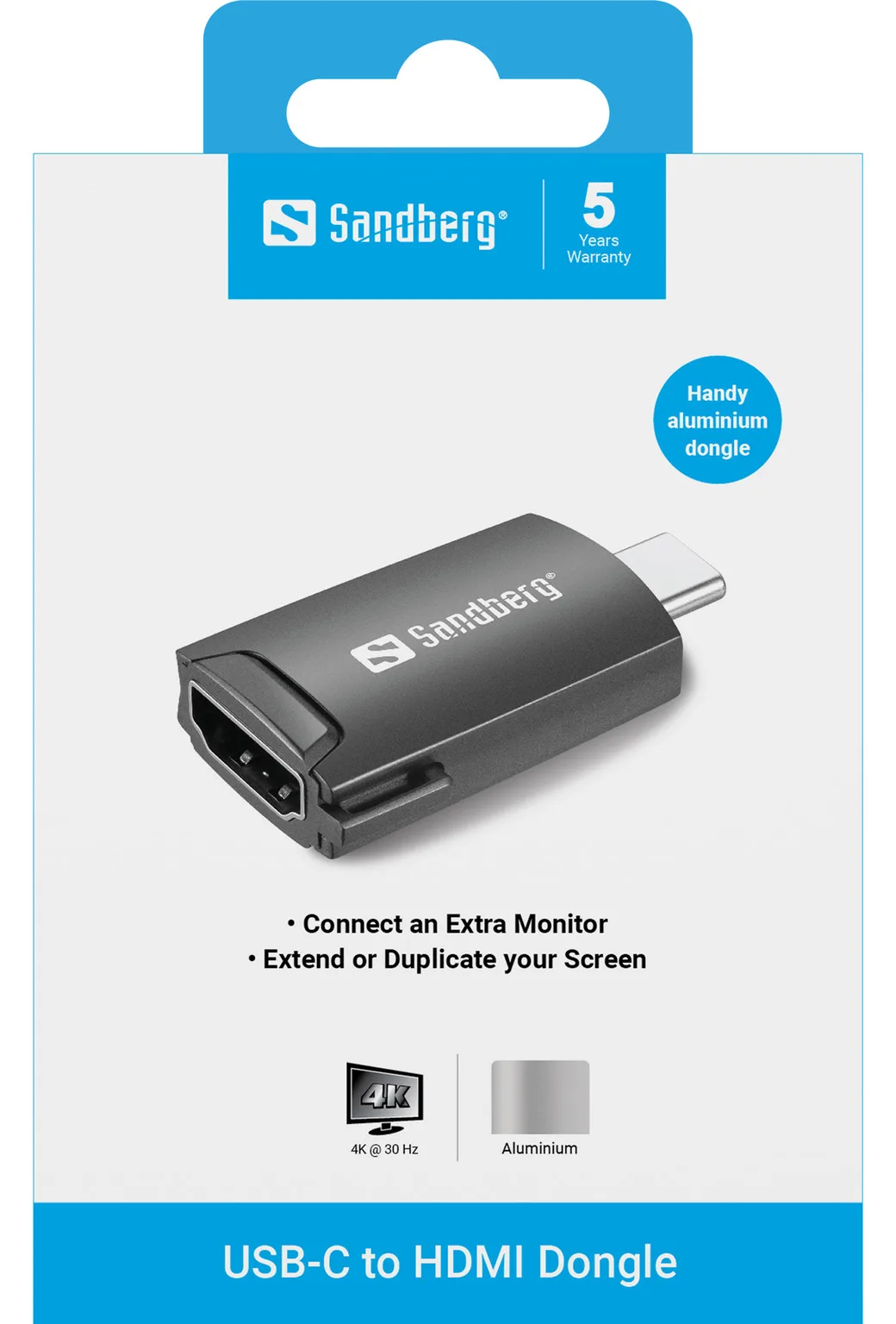 SANDBERG Videoadapter - 24 pin USB-C männlich zu HDMI weiblich, Ansicht 4