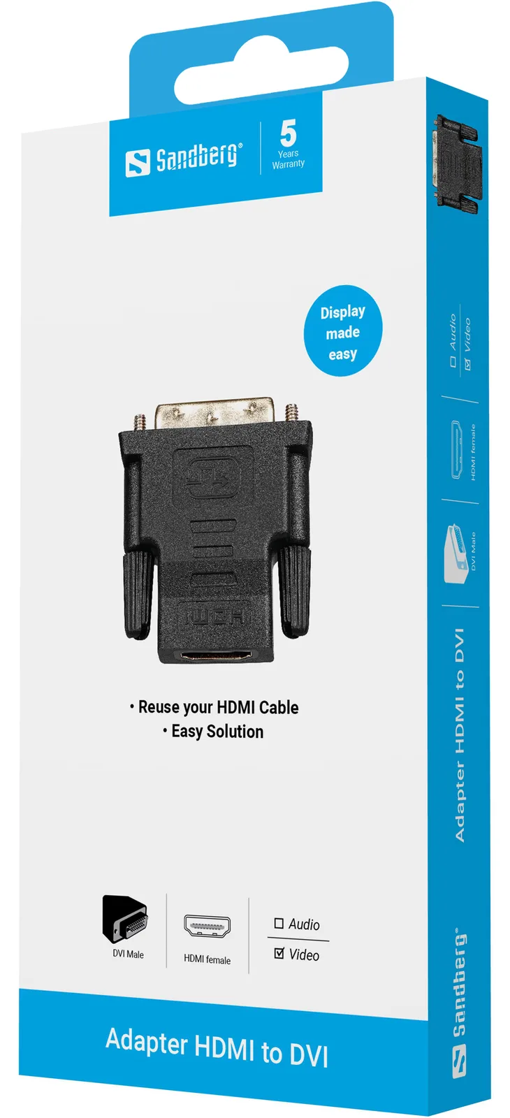 SANDBERG Videoadapter - DVI-D männlich zu HDMI, Ansicht 2