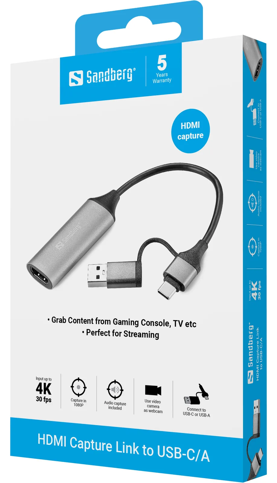 SANDBERG Videoadapter - HDMI weiblich zu 24 pin USB-C, Ansicht 2