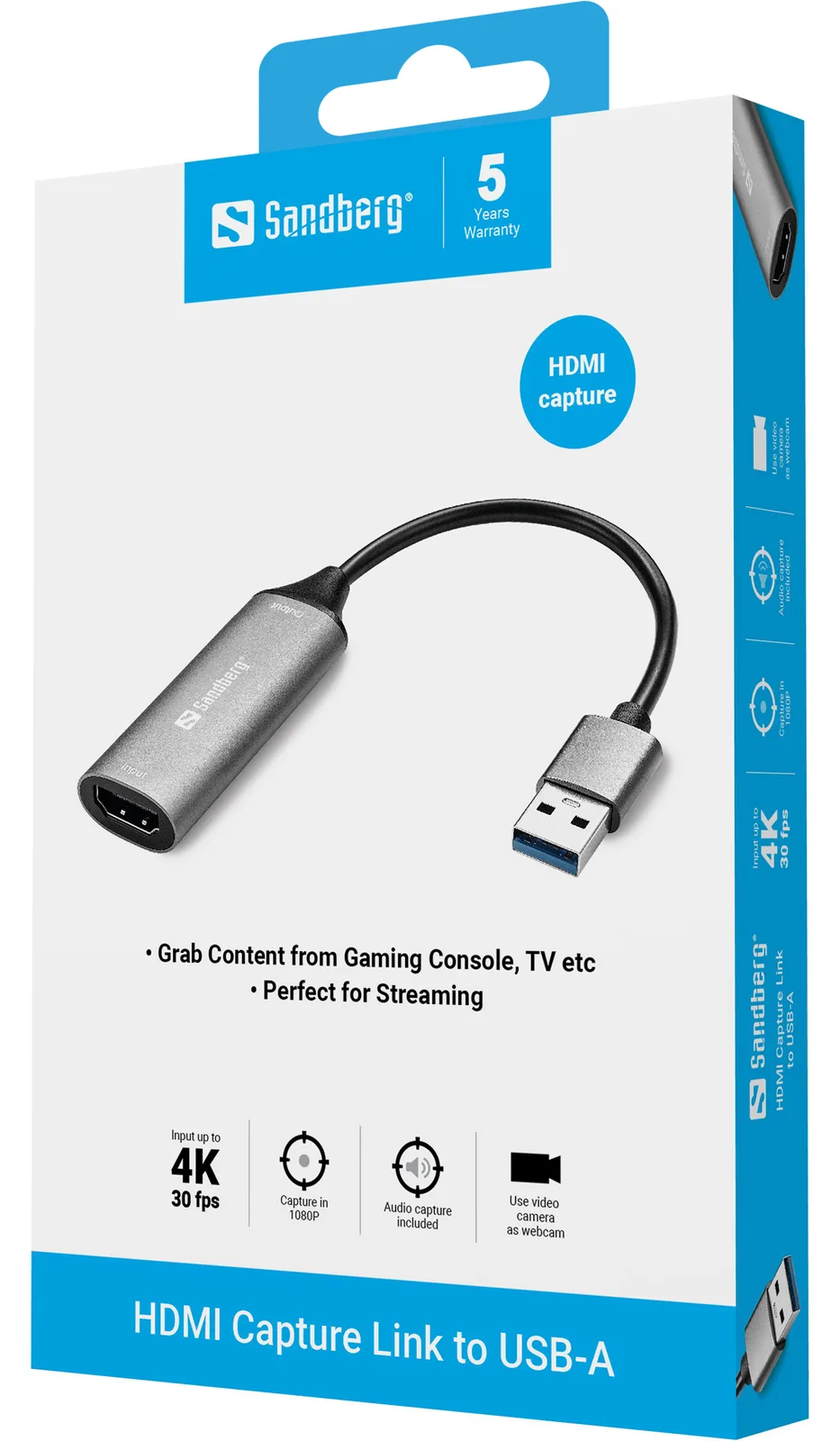 SANDBERG Videoadapter - HDMI weiblich zu USB männlich, Ansicht 2