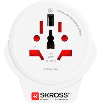 SKROSS 1.500266 - Typ F - Universal - Typ L (IT) - Typ B - Typ I (AU) - Typ C - Typ J (CH) - Typ N (BR) - Typ G (VK) von LumaTech
