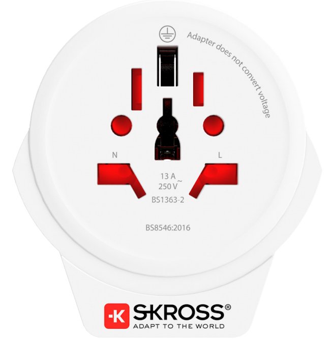 SKROSS 1.500266 - Typ F - Universal - Typ L (IT) - Typ B - Typ I (AU) - Typ C - Typ J (CH) - Typ N (BR) - Typ G (VK)