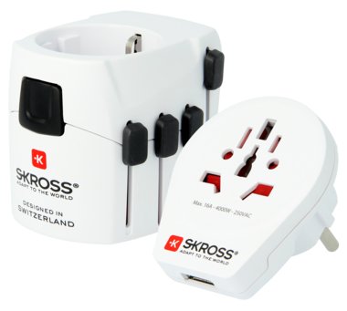 SKROSS PRO – World & USB - Universal - Universal - Typ A - Typ B - Typ C (Euro-Stecker) - Typ E (FR) - Typ F - Typ G