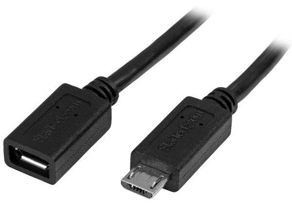 StarTech.com 0,5m Micro USB Verlängerungskabel - Stecker/Buchse - Micro USB Stecker zu Micro USB Buchse Kabel von LumaTech