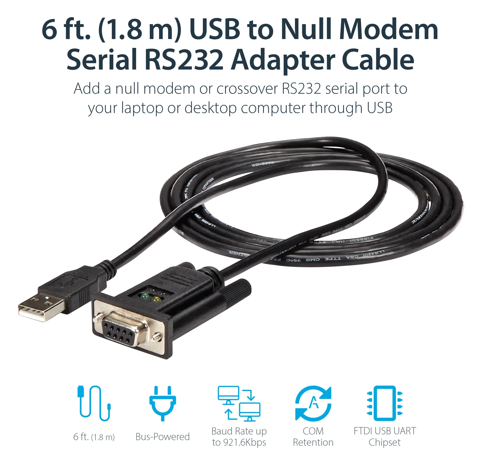 StarTech.com 1 Port USB Nullmodem RS232 Adapter Kabel, Ansicht 2