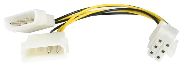 StarTech.com 12cm LP4 Molex auf 6pin PCI Express Stromkabel - Molex / PCIe Grafikkarten Stromkabel - Netzteil, Ansicht 2