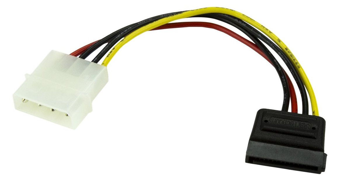 StarTech.com 15cm 4 Pin Molex auf SATA Kabel - LP4 / Serial-ATA Stromadapter - S-ATA 15 Pin Buchse