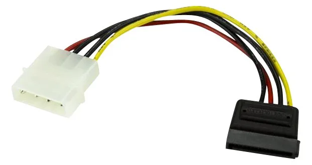 StarTech.com 15cm 4 Pin Molex auf SATA Kabel - LP4 / Serial-ATA Stromadapter - S-ATA 15 Pin Buchse, Ansicht 2
