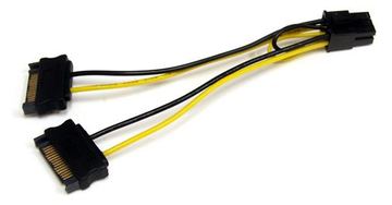 StarTech.com 15cm SATA Strom auf 6 pin PCI Express Grafikkarten Stromkabel - PCIe Y-Kabel Adapter - Stromkabel von LumaTech