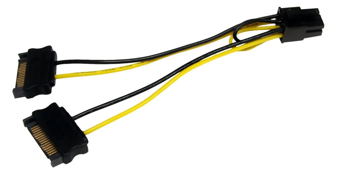 StarTech.com 15cm SATA Strom auf 6 pin PCI Express Grafikkarten Stromkabel - PCIe Y-Kabel Adapter - Stromkabel, Ansicht 2