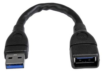 StarTech.com 15cm USB 3.0 Verlängerungskabel - USB 3 Typ A Kabel Verlängerung - Stecker/ Buchse - Schwarz von LumaTech