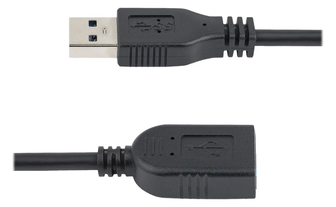 StarTech.com 15cm USB 3.0 Verlängerungskabel - USB 3 Typ A Kabel Verlängerung - Stecker/ Buchse - Schwarz, Ansicht 2