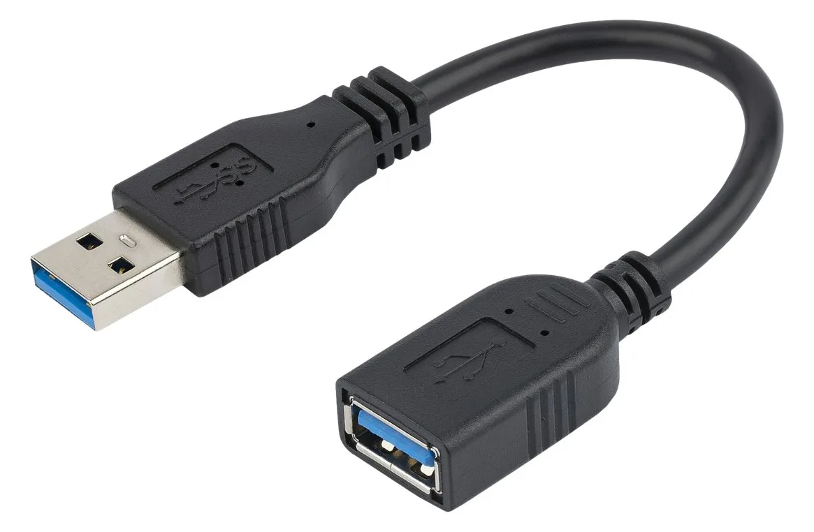 StarTech.com 15cm USB 3.0 Verlängerungskabel - USB 3 Typ A Kabel Verlängerung - Stecker/ Buchse - Schwarz, Ansicht 3
