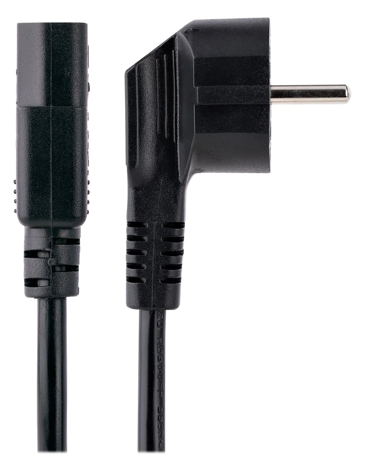 StarTech.com 1m (3ft) Computer Power Cord, 18AWG, EU Schuko to C13 Power Cord, 10A 250V, Black Replacement AC Cord, Ansicht 3