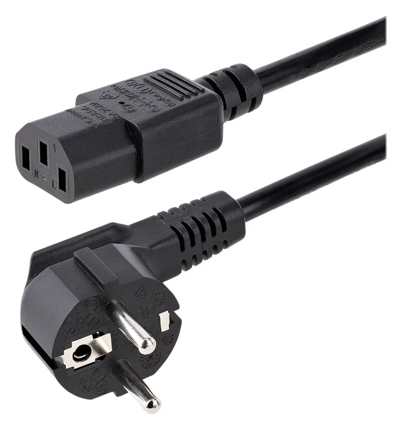 StarTech.com 1m (3ft) Computer Power Cord, 18AWG, EU Schuko to C13 Power Cord, 10A 250V, Black Replacement AC Cord, Ansicht 4