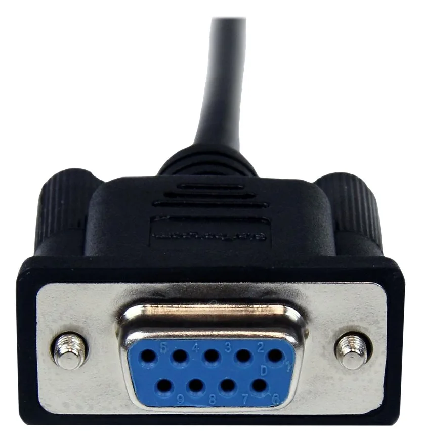 StarTech.com 1m Seriell DB9 RS-232 Nullmodemkabel - Schwarz - Stecker/Buchse - 9 Pin Null Modem Kabel, Ansicht 5
