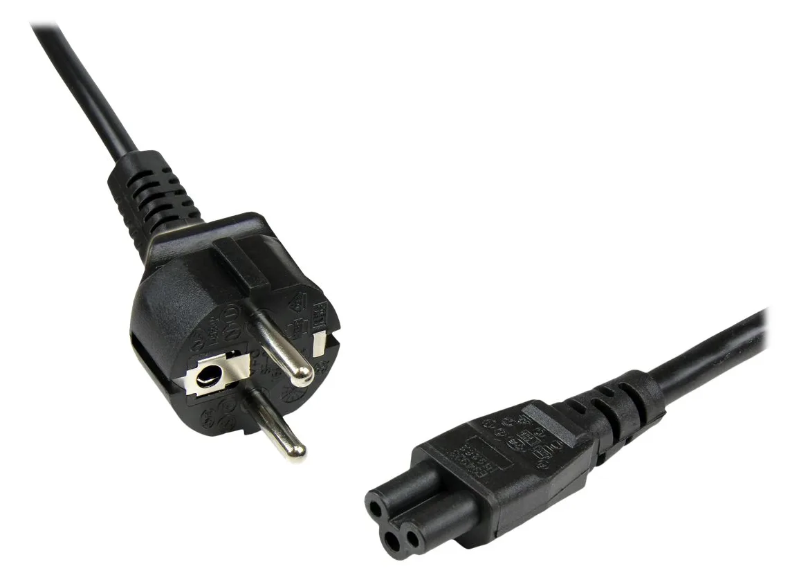 StarTech.com 1m Standard Laptop Stromkabel - Schuko CEE7 auf IEC320 C5 Kleeblatt / Mickey Mouse Netzkabel, Ansicht 3
