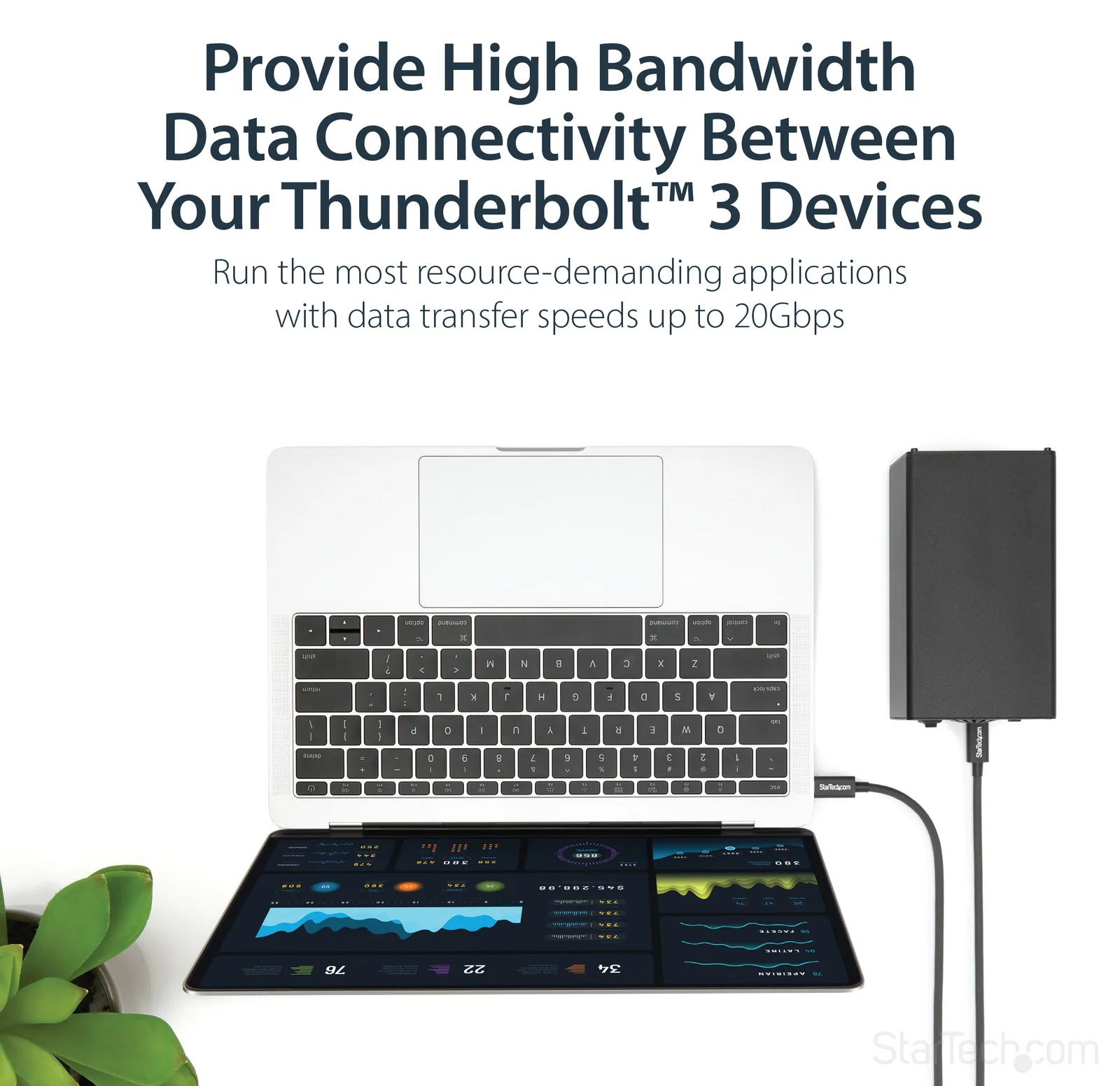 StarTech.com 1m Thunderbolt 3 (20Gbit/s) USB-C Kabel - Thunderbolt, USB und DisplayPort kompatibel - Thunderbolt, Ansicht 2