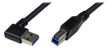 StarTech.com 1m USB 3.0 SuperSpeed Kabel A auf B rechts gewinkelt - Schwarz - USB3.0 Anschlusskabel - Stecker/Stecker von LumaTech