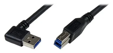StarTech.com 1m USB 3.0 SuperSpeed Kabel A auf B rechts gewinkelt - Schwarz - USB3.0 Anschlusskabel - Stecker/Stecker, Ansicht 2