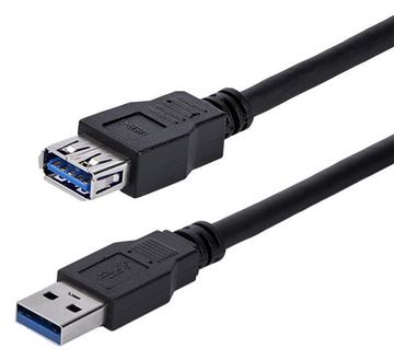 StarTech.com 1m USB 3.0 Verlängerungskabel - USB 3 Typ A Kabel Verlängerung - Stecker/ Buchse - Schwarz von LumaTech