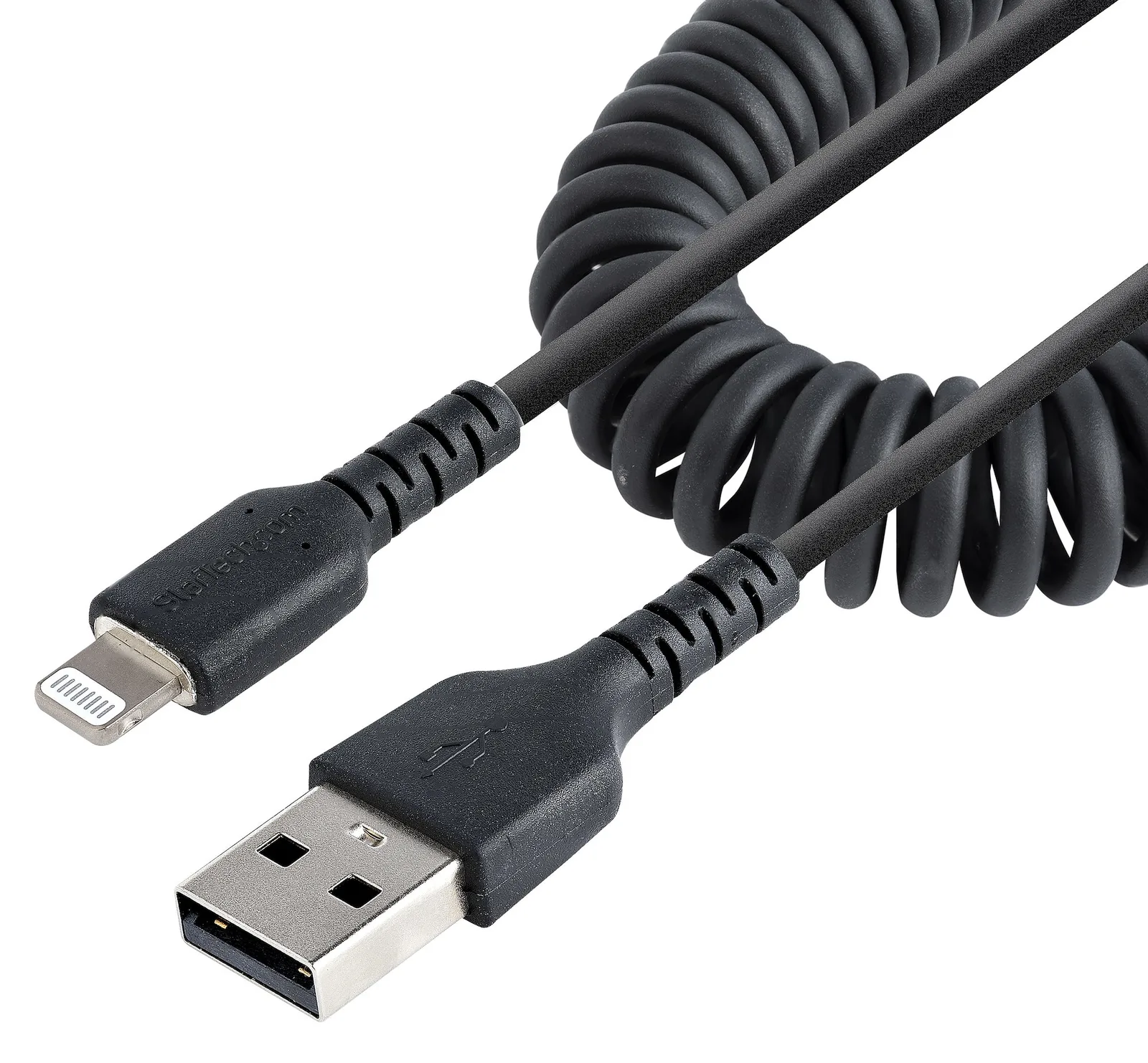 StarTech.com 1m USB auf Lightning Kabel, Spiralkabel, MFi zertifiziert, Schnellladekabel für iPhone/iPad, Ansicht 2