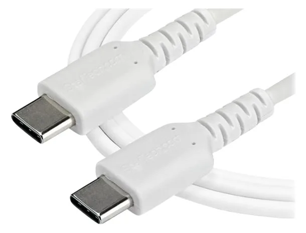 StarTech.com 1m USB-C Ladekabel - Langlebiges USB 2.0 Typ C zu USB C Datenübertragungs-/Schnellladekabel - Weiß, Ansicht 2