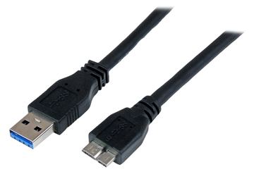 StarTech.com 1m zertifiziertes USB 3.0 SuperSpeed Kabel A auf Micro B - Schwarz - USB 3 Anschlusskabel von LumaTech