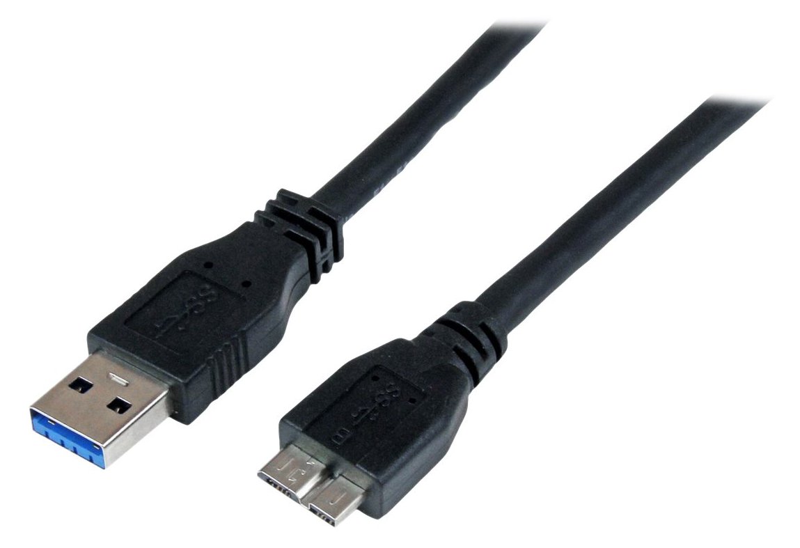 StarTech.com 1m zertifiziertes USB 3.0 SuperSpeed Kabel A auf Micro B - Schwarz - USB 3 Anschlusskabel von LumaTech
