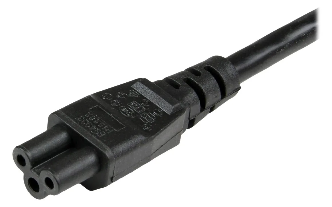 StarTech.com 2 m Laptop Ladekabel, EU Schuko auf C5, 2,5A 250V, 18AWG, Notebook / Laptop Ersatzstromkabel, Ansicht 4