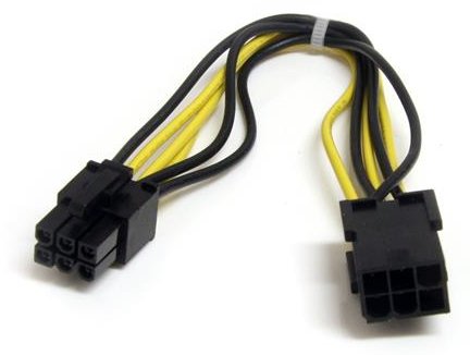 StarTech.com 20cm 6pin PCI Express Verlängerungskabel - PCIe Stromverlängerung - Spannungsversorgungs-Verlängerungskabel