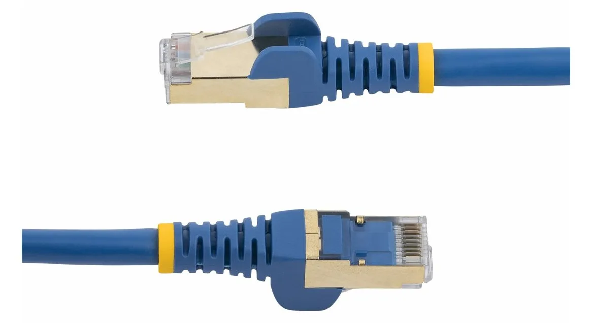 StarTech.com 2m CAT6A Ethernet Cable, 10 Gigabit Shielded Snagless RJ45 100W PoE Patch Cord, CAT 6A 10GbE STP - Blau, Ansicht 4