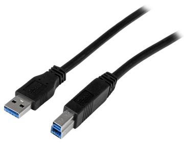 StarTech.com 2m zertifiziertes USB 3.0 SuperSpeed Kabel A auf B - Schwarz - USB 3 Anschlusskabel - Stecker/Stecker von LumaTech