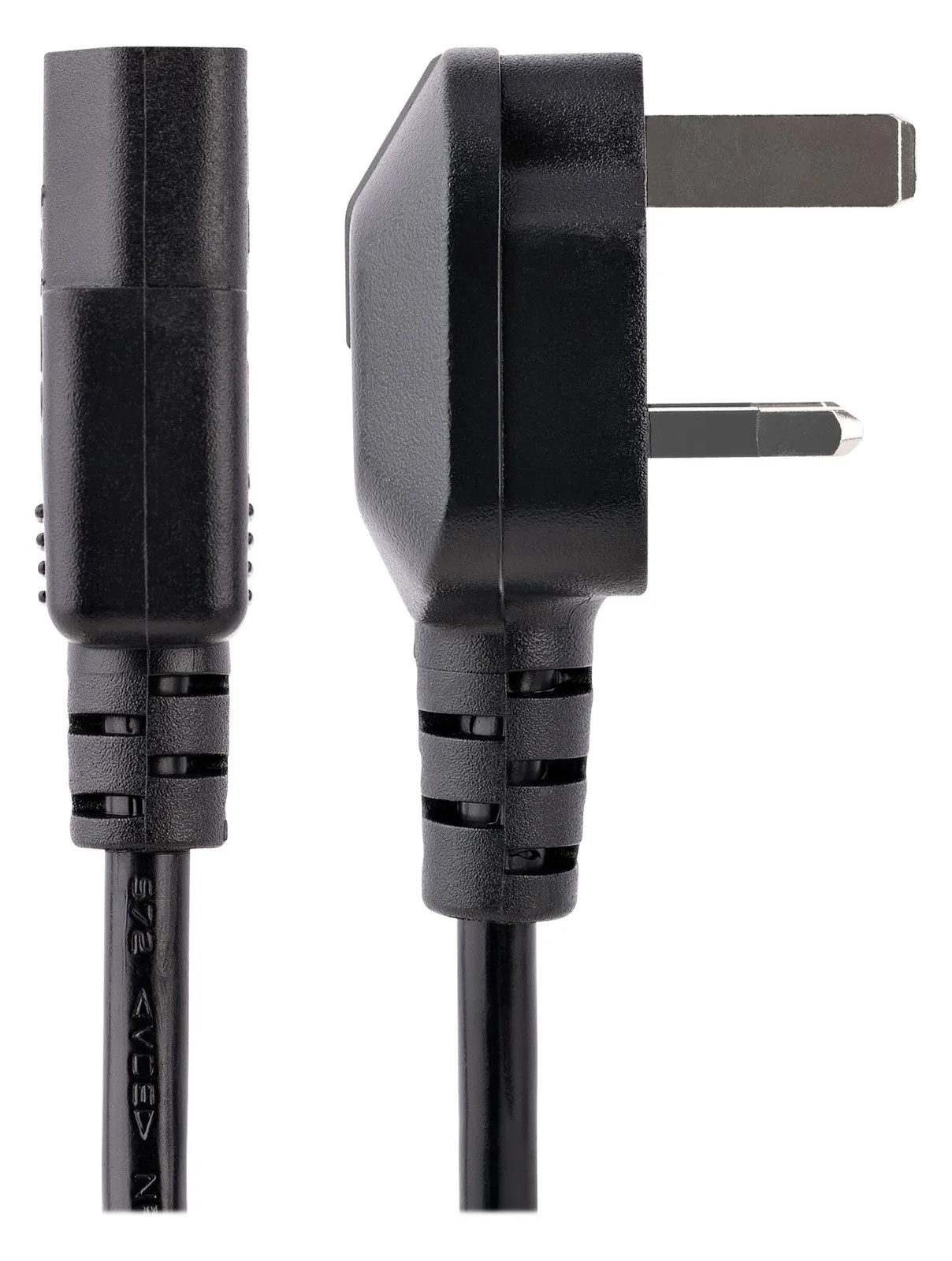 StarTech.com 3ft (1m) UK Computer Power Cable, BS 1363 to C13 Power Cord, 18AWG, 10A 250V, Black Replacement AC Power, Ansicht 3