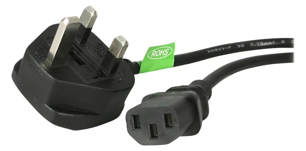 StarTech.com 3ft (1m) UK Computer Power Cable, BS 1363 to C13 Power Cord, 18AWG, 10A 250V, Black Replacement AC Power, Ansicht 5