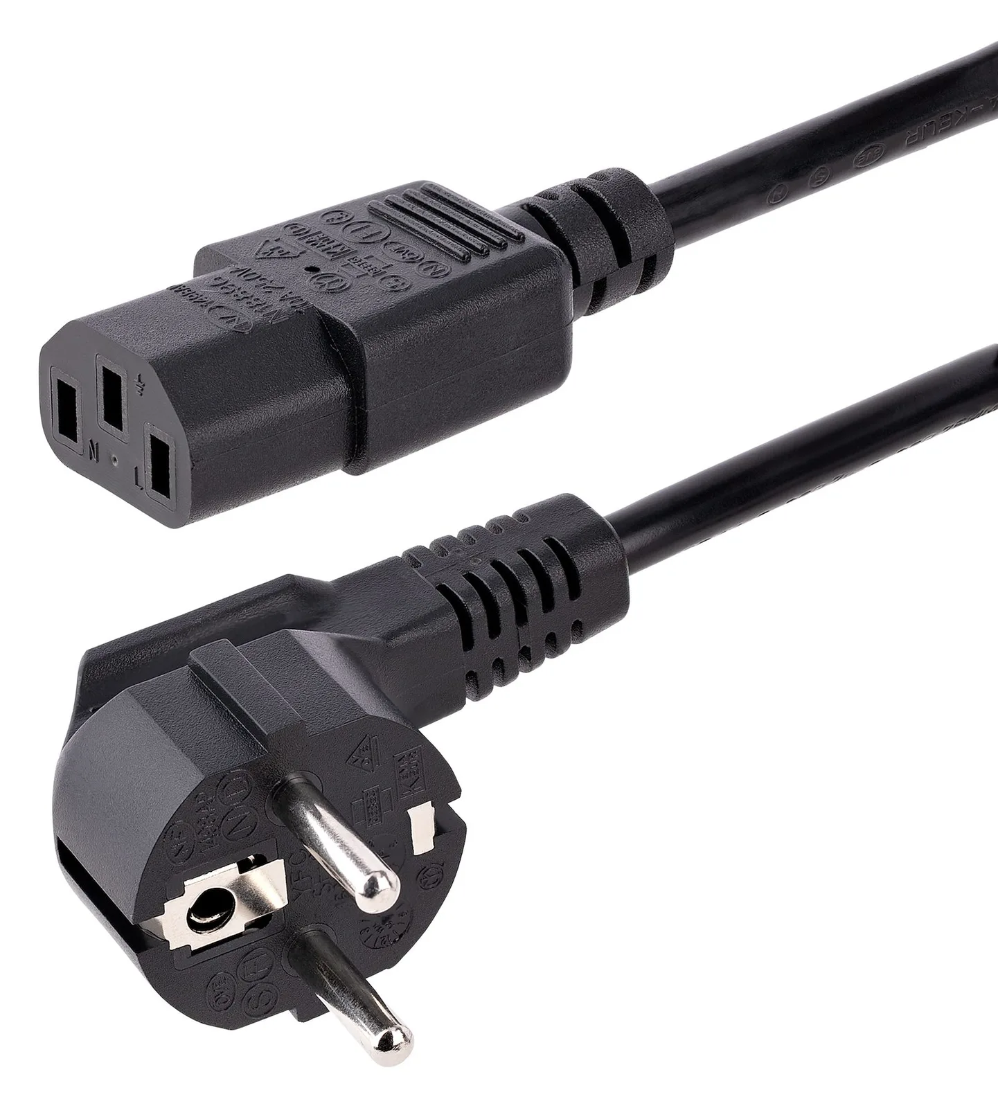 StarTech.com 3m (10ft) Computer Power Cord, 18AWG, EU Schuko to C13 Power Cord, 10A 250V, Black Replacement AC Cord, Ansicht 2