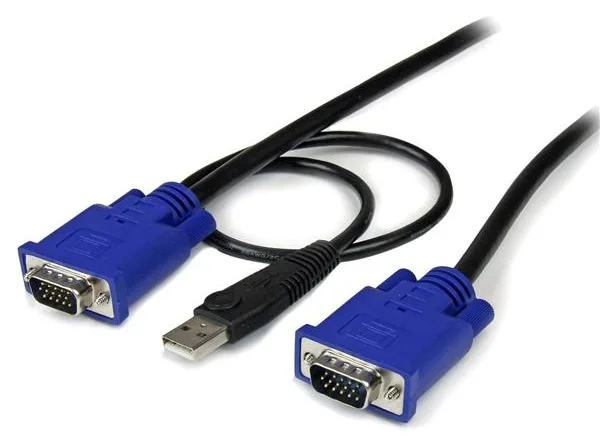 StarTech.com 3m 2-in-1 PS/2 USB KVM Kabel - Kabelsatz für KVM Switch / Umschalter - Video- / USB-Kabel - USB, HD-15, Ansicht 2