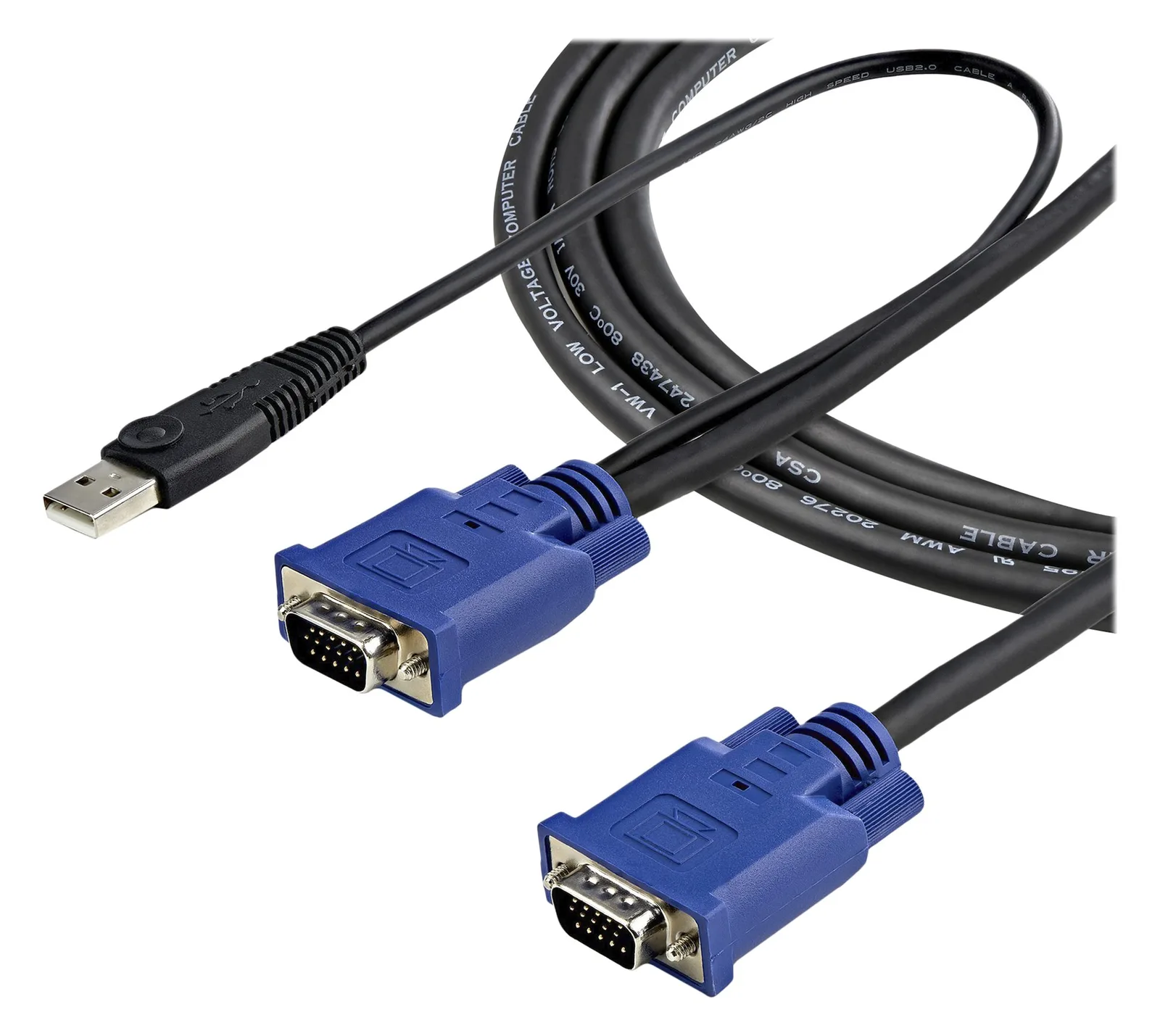 StarTech.com 3m 2-in-1 PS/2 USB KVM Kabel - Kabelsatz für KVM Switch / Umschalter - Video- / USB-Kabel - USB, HD-15, Ansicht 3