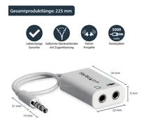 StarTech.com 4 Position Microphone and Headphone Splitter 3.5 mm 4 Pin / 4 Pole Mic and Audio Combo Splitter Cable, Ansicht 5
