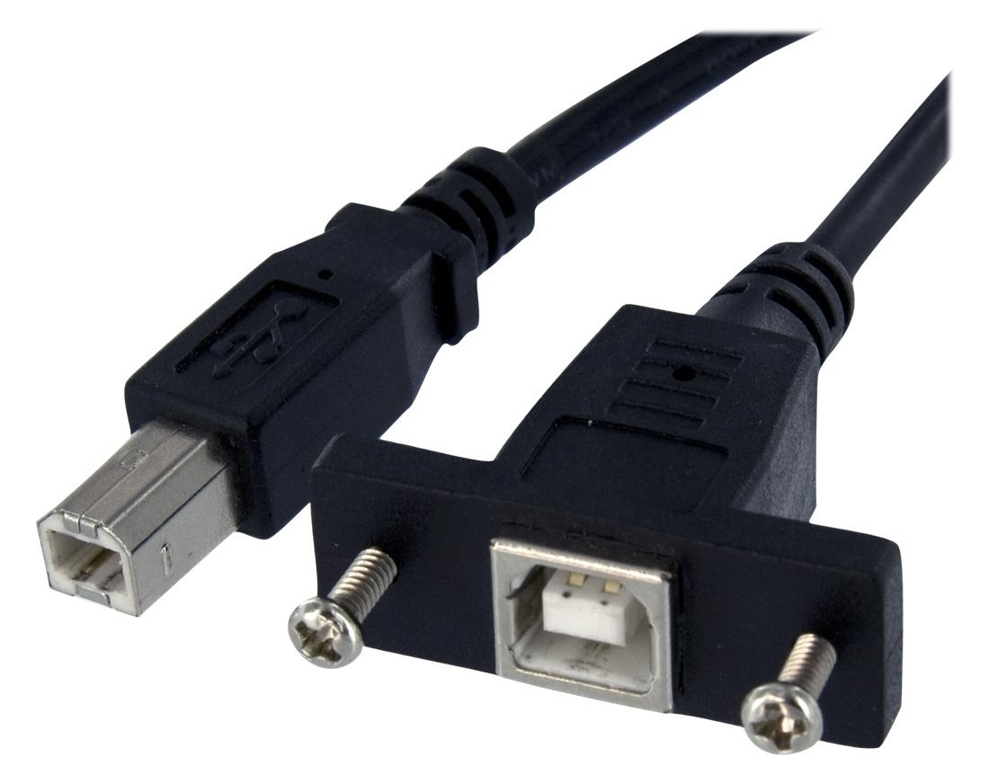 StarTech.com 90cm USB B auf B Blendenmontage Kabel - Bu/St - USB Verlängerungskabel - Einbaubuchsen Kabel Verlängerung von LumaTech