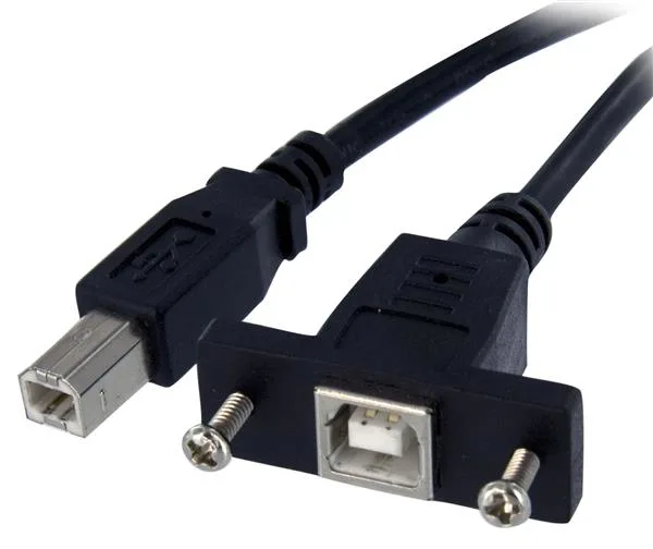 StarTech.com 90cm USB B auf B Blendenmontage Kabel - Bu/St - USB Verlängerungskabel - Einbaubuchsen Kabel Verlängerung, Ansicht 2
