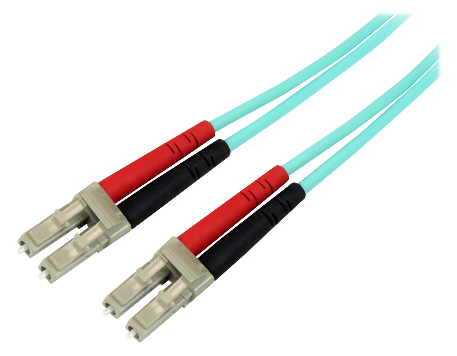 StarTech.com Aqua OM4 Duplex Multimode Fiber - 1m / 3 ft - 100 Gb - 50/125 - OM4 Fiber - LC to LC Fiber Patch Cable, Ansicht 3